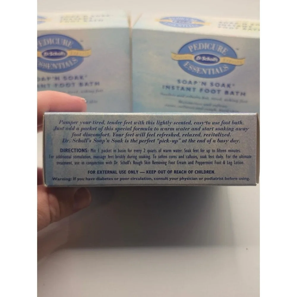 3 Boxes Dr. Scholls Pedicure Essentials Soap N Soak Foot Bath 1997 Vintage USA